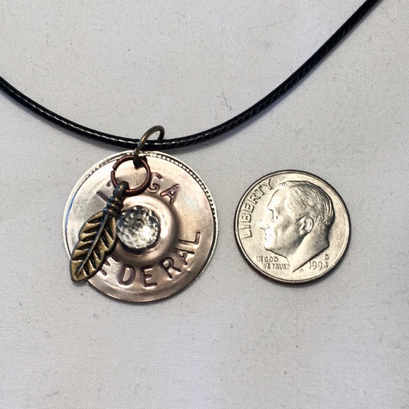 HAND CRAFTED Shotgun Shell Feather Artisan Necklace - Picture 2 of 6